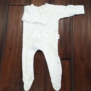 Pure baby 100% organic white sleeper 0-3